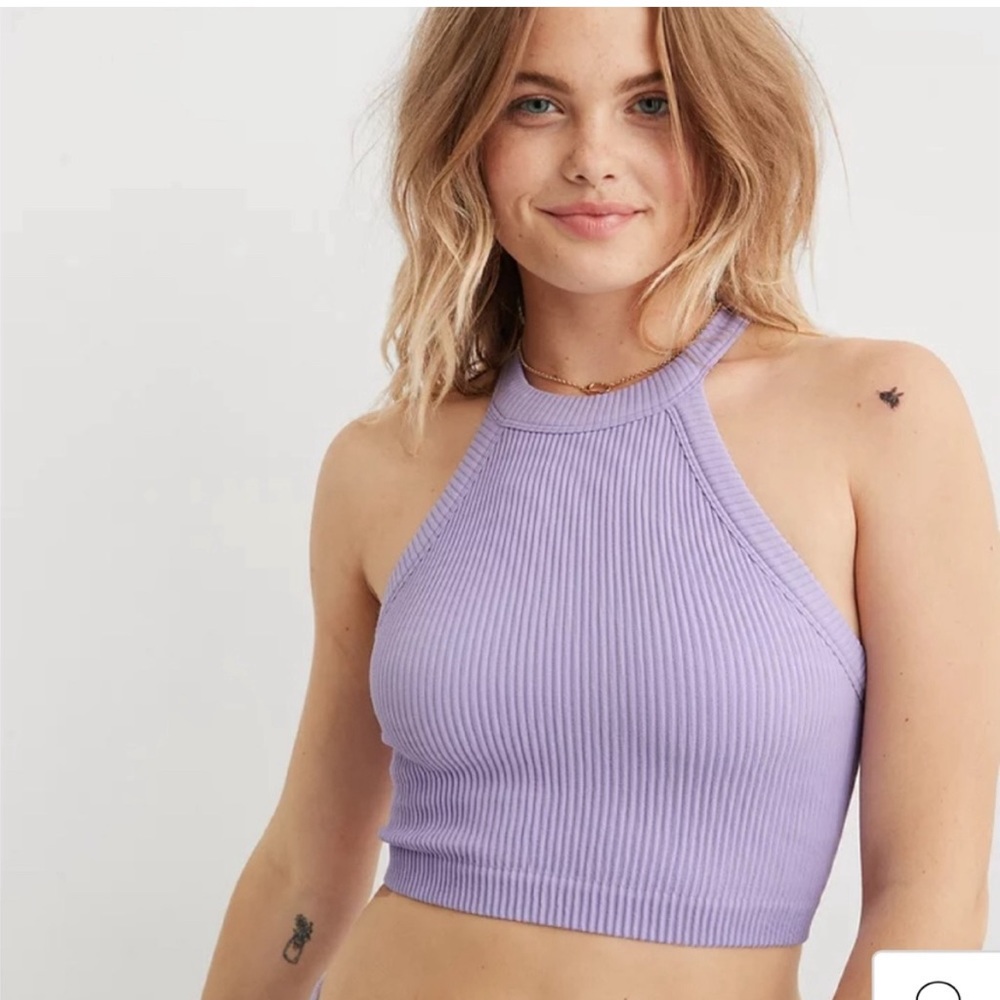 Superchill Seamless High Neck Bra Top Lilac Purple